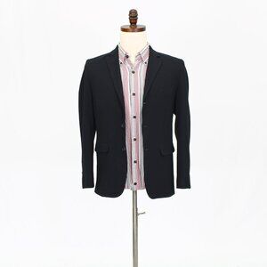 Calvin Klein 34R Black Solid 3-Button Sport Coat Blazer Jacket P476